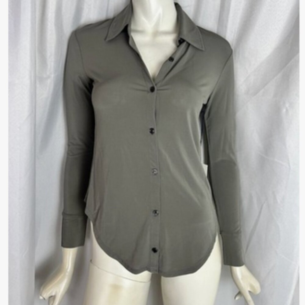 Citizens of Humanity Dahlia mesh button down long sleeve blouse top size XS